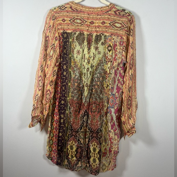 Soft Surroundings Makara Tunic Top Aztec Boho Western Blouse Small - Picture 6 of 7